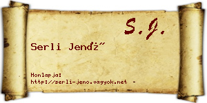 Serli Jenő névjegykártya